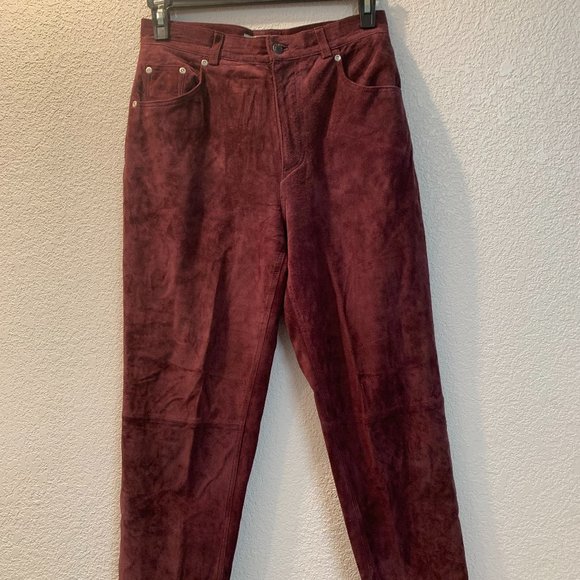 St John's Bay washable suede pants size 10 cranberry pre owned excellent cond - Picture 1 of 9